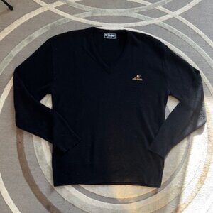 VINTAGE McBriar V Neck BLK Sweater Pullover High Society Men's Size Large